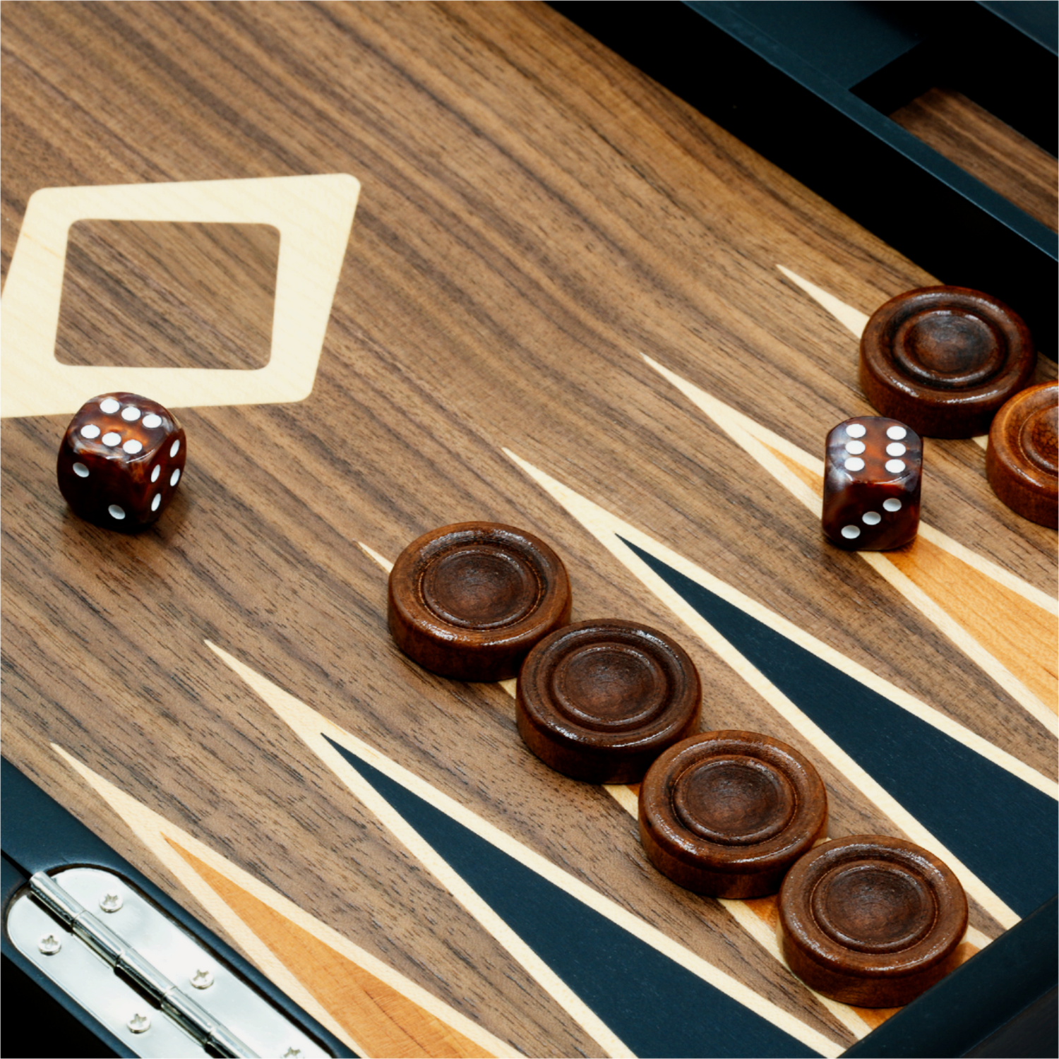 Backgammon Set, Walnut Maple Mahogany Veneers Woodronic