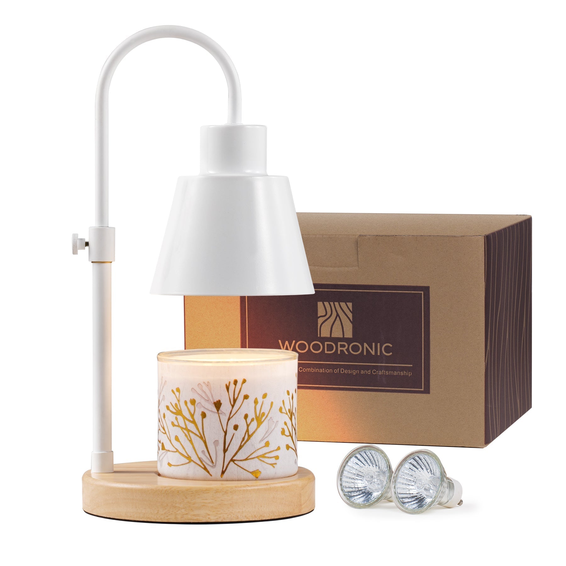 Candle Warmer, Rubberwood Base, White Woodronic