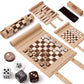 Backgammon Chess Checkers Set, Micro-Fiber