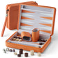 9" Magnetic Travel Backgammon Set – Portable Folding PU Leather Board Game