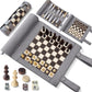Backgammon Chess Checkers Set, Micro-Fiber