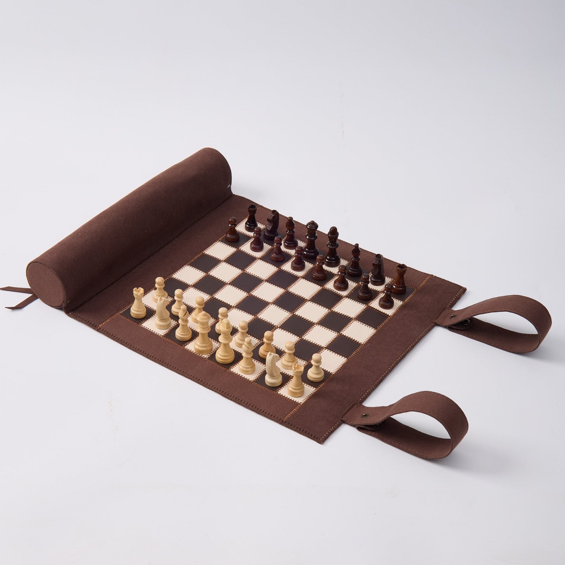 Backgammon Chess Checkers Set,  PU Leather Woodronic game