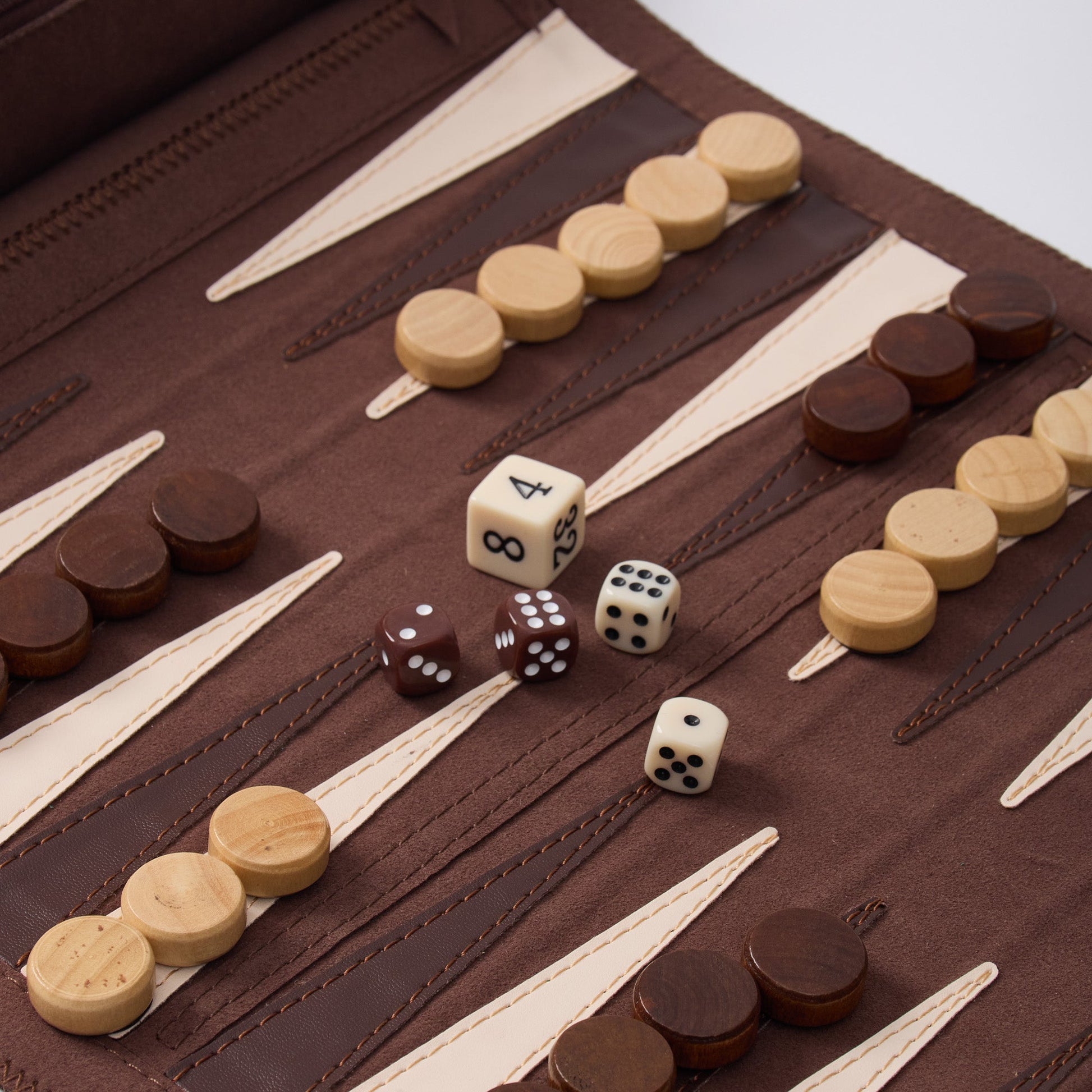 Backgammon Chess Checkers Set,  PU Leather Woodronic game
