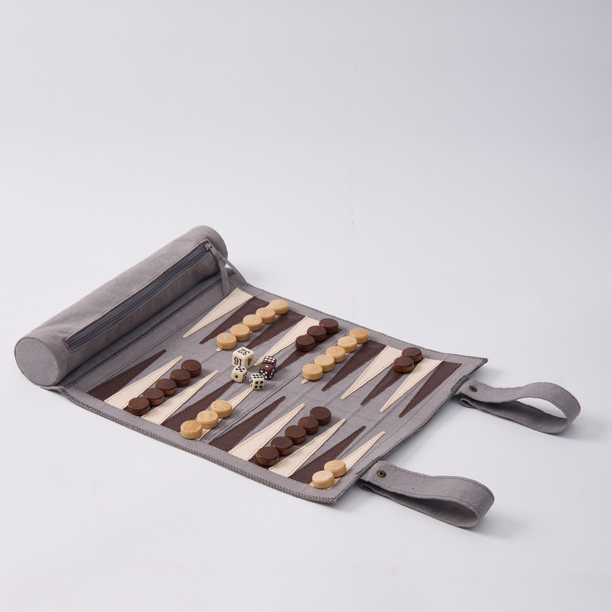 Backgammon Chess Checkers Set,  PU Leather Woodronic game