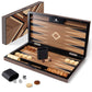 Backgammon Set, Walnut Maple Mahogany Veneers
