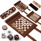 Backgammon Chess Checkers Set, Micro-Fiber
