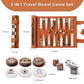 Backgammon Chess Checkers Set, PU Leather