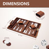Luxury Leather Backgammon Set – Portable Classic Board Game with Travel Case - Brown
