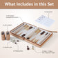 9" Magnetic Travel Backgammon Set – Portable Folding PU Leather Board Game