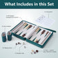 9" Magnetic Travel Backgammon Set – Portable Folding PU Leather Board Game