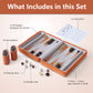 9" Magnetic Travel Backgammon Set – Portable Folding PU Leather Board Game