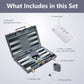 Luxury Leather Backgammon Set – Portable Classic Board Game with Travel Case