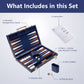 Luxury Leather Backgammon Set – Portable Classic Board Game with Travel Case