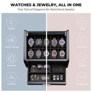 LVL202 Watch Storage Box, Ebony Finish