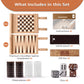 Backgammon Chess Checkers Set, Apricot, PU Leather
