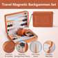 9" Magnetic Travel Backgammon Set – Portable Folding PU Leather Board Game