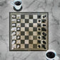 Chess Set with Chessmen, Glossy Carbon Fiber Woodronic