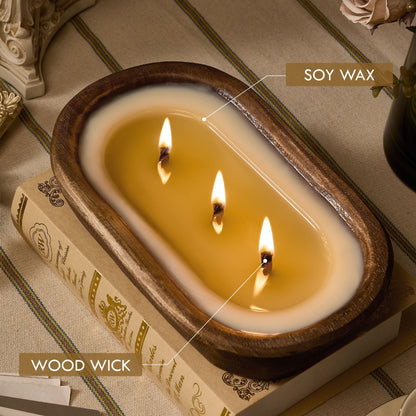 🎁 Dough Bowl Candle, Brown Paulownia (100% off)