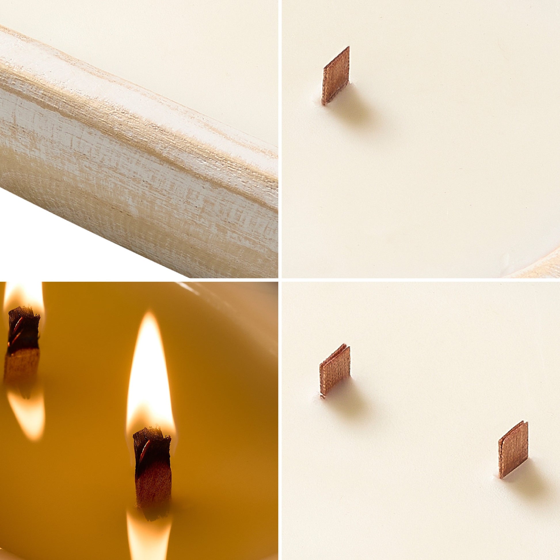 Dough Bowl Candle, White Paulownia Woodronic