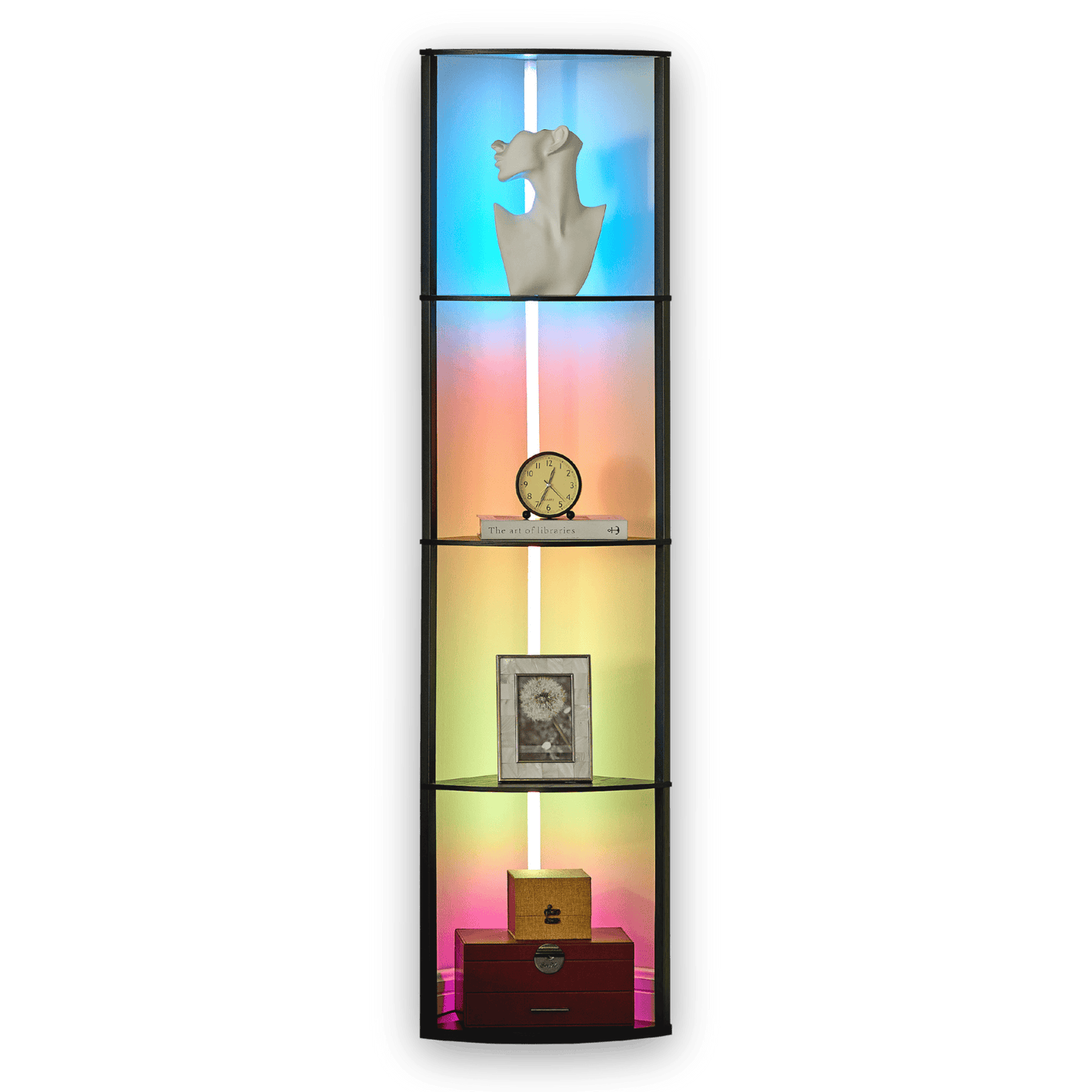 Corner Shelf with LED Lights Woodronic