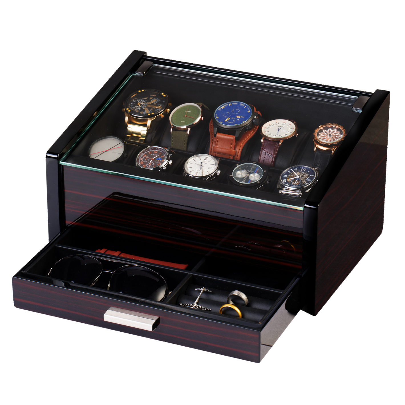 Watch Storage Box, Ebony Finish Woodronic