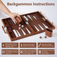 Luxury Leather Backgammon Set – Portable Classic Board Game with Travel Case