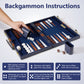 Luxury Leather Backgammon Set – Portable Classic Board Game with Travel Case