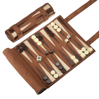 🎁 Backgammon Chess Checkers Set, PU Leather (100% off)