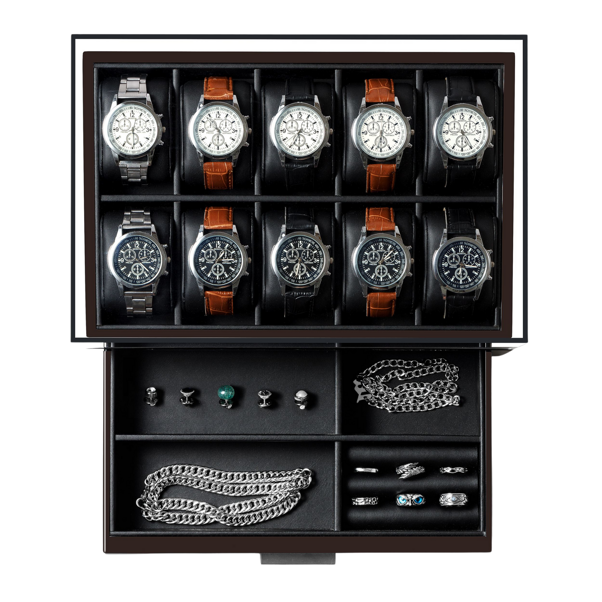 Watch Storage Box, Ebony Finish Woodronic