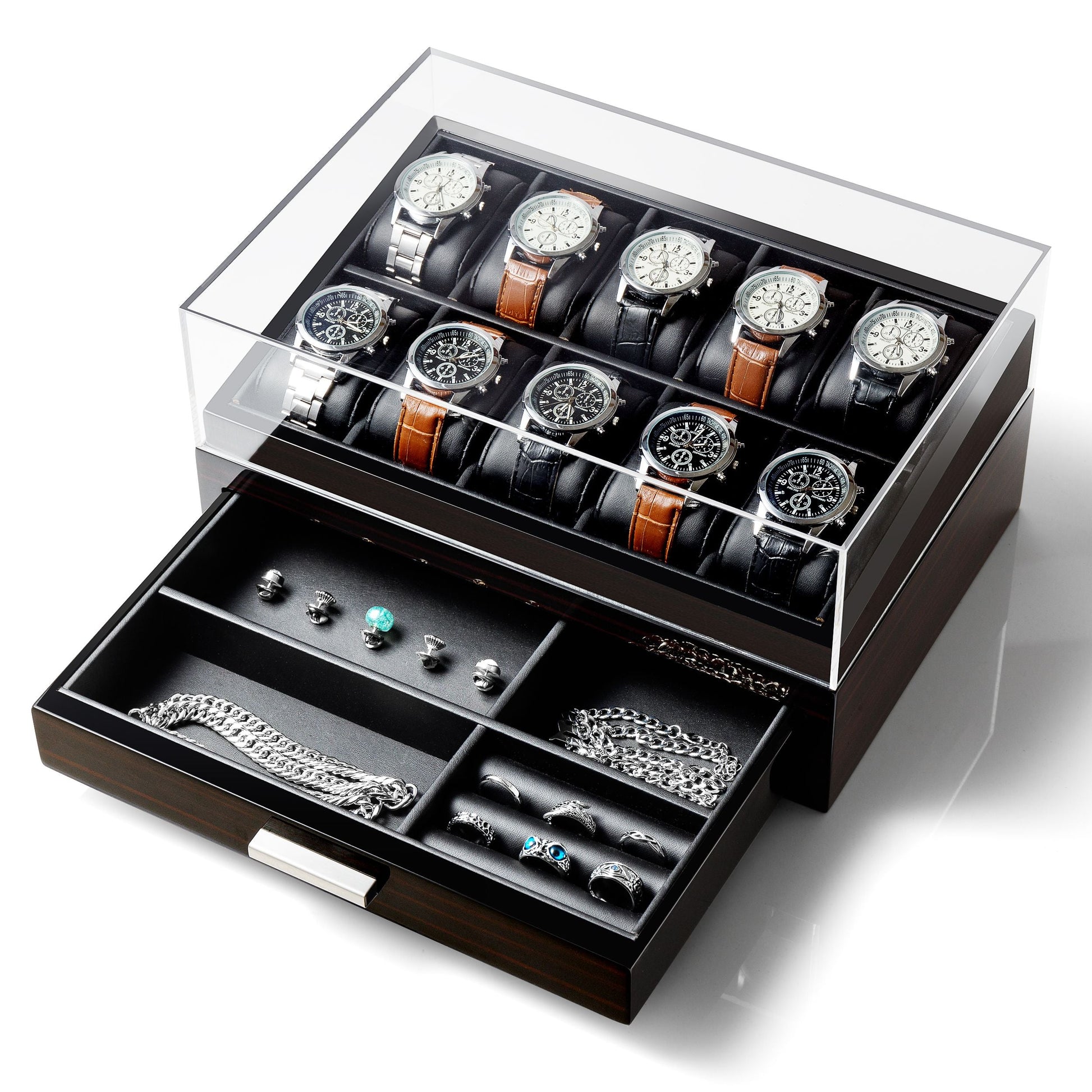 Watch Storage Box, Ebony Finish Woodronic