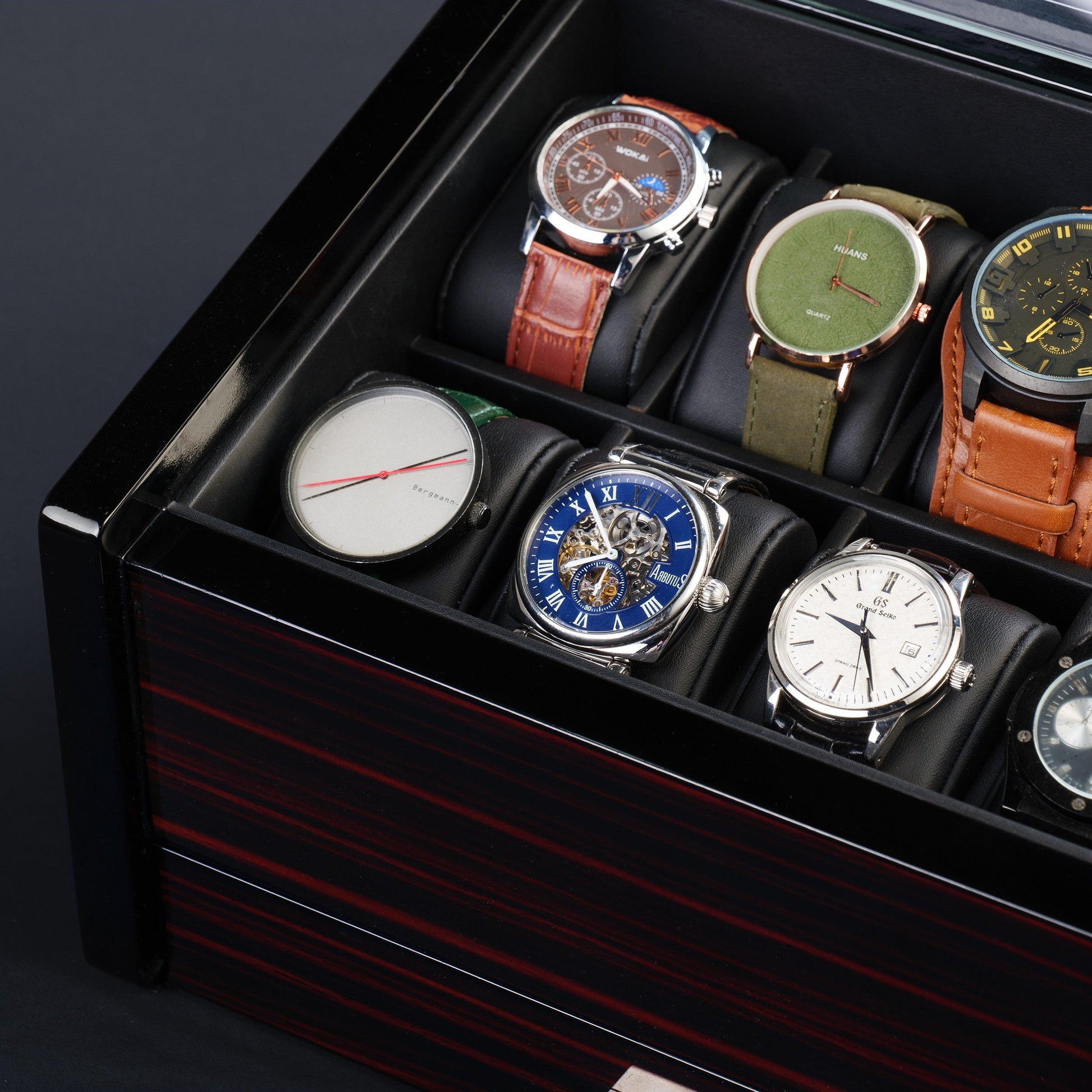 Watch Storage Box, Ebony Finish Woodronic