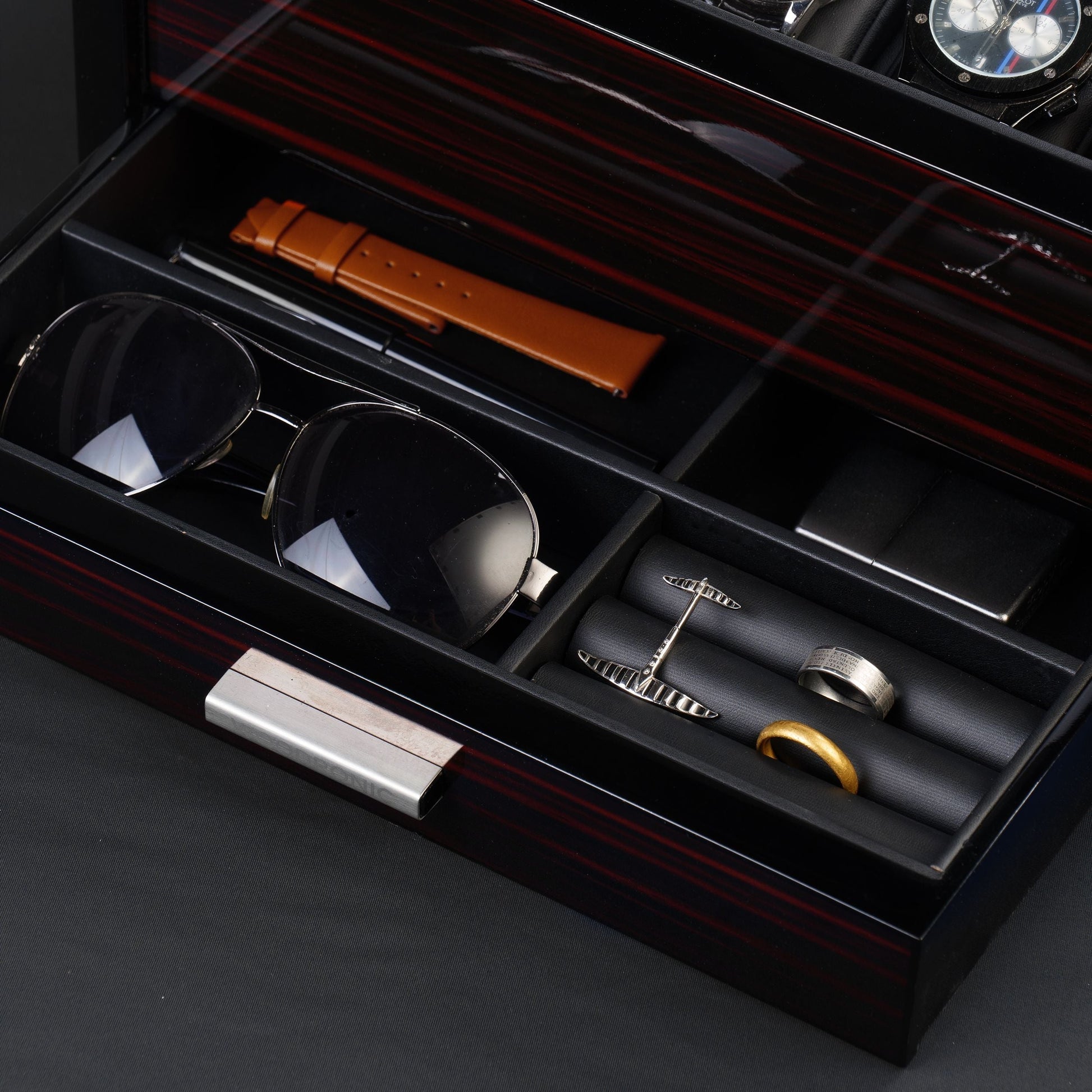 Watch Storage Box, Ebony Finish Woodronic