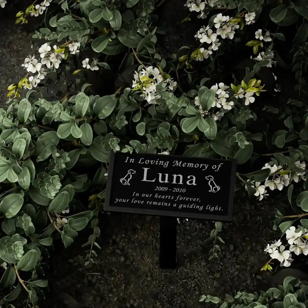 Personalized Black Granite Grave Pet Memorial Stone for Dog Cat Woodronic