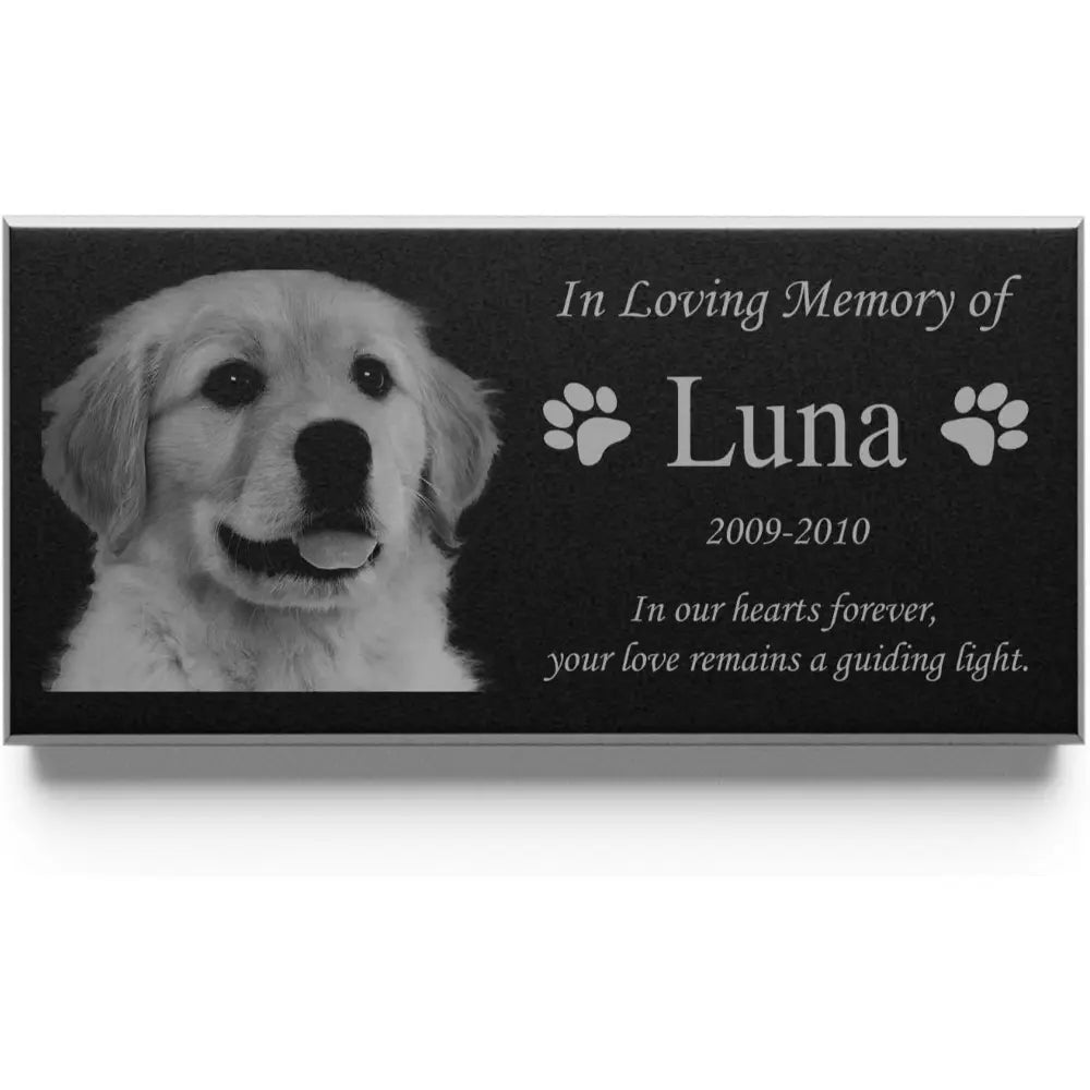 Personalized Black Granite Grave Pet Memorial Stone for Dog Cat Woodronic
