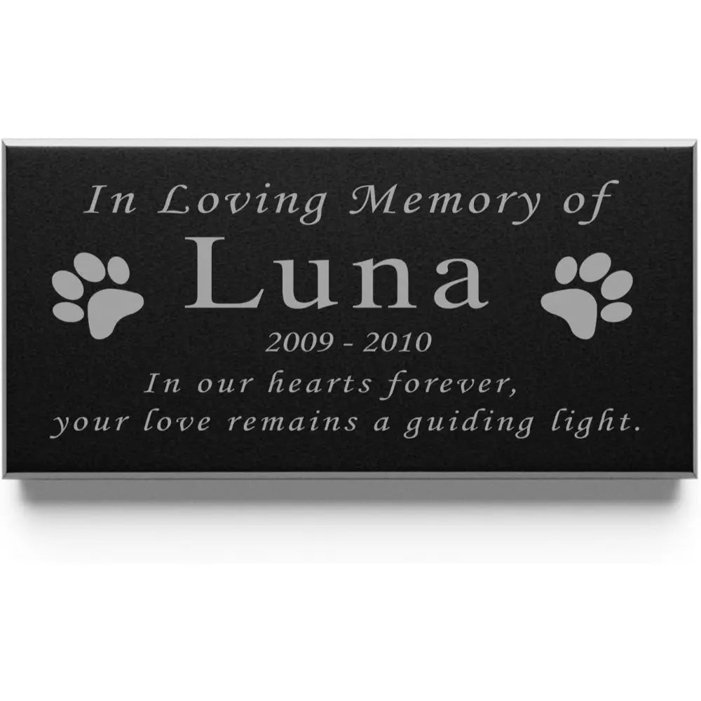 Personalized Black Granite Grave Pet Memorial Stone for Dog Cat Woodronic