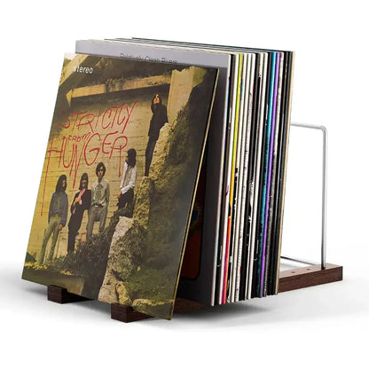 🎁 Solid Walnut Vinyl Record Holder for 75 LPs (100% off)