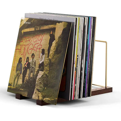 Woodronic Solid Walnut Vinyl Record Holder for 75 LPs Woodronic